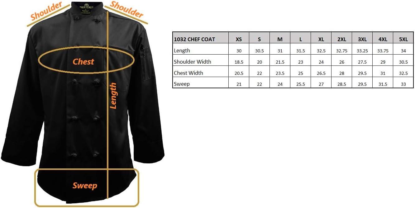 imageChef Apparel Knot Button Chef Coat with Thermometer Pocket Medium 6 Pack Black