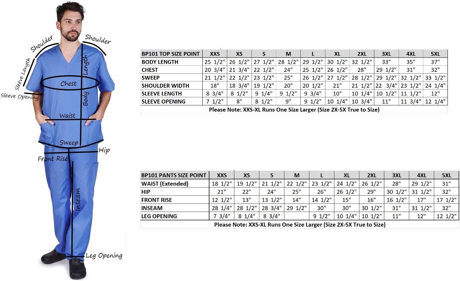 imageMampM Scrubs Mens Scrub Set Medical Scrub Tops and PantsWhite