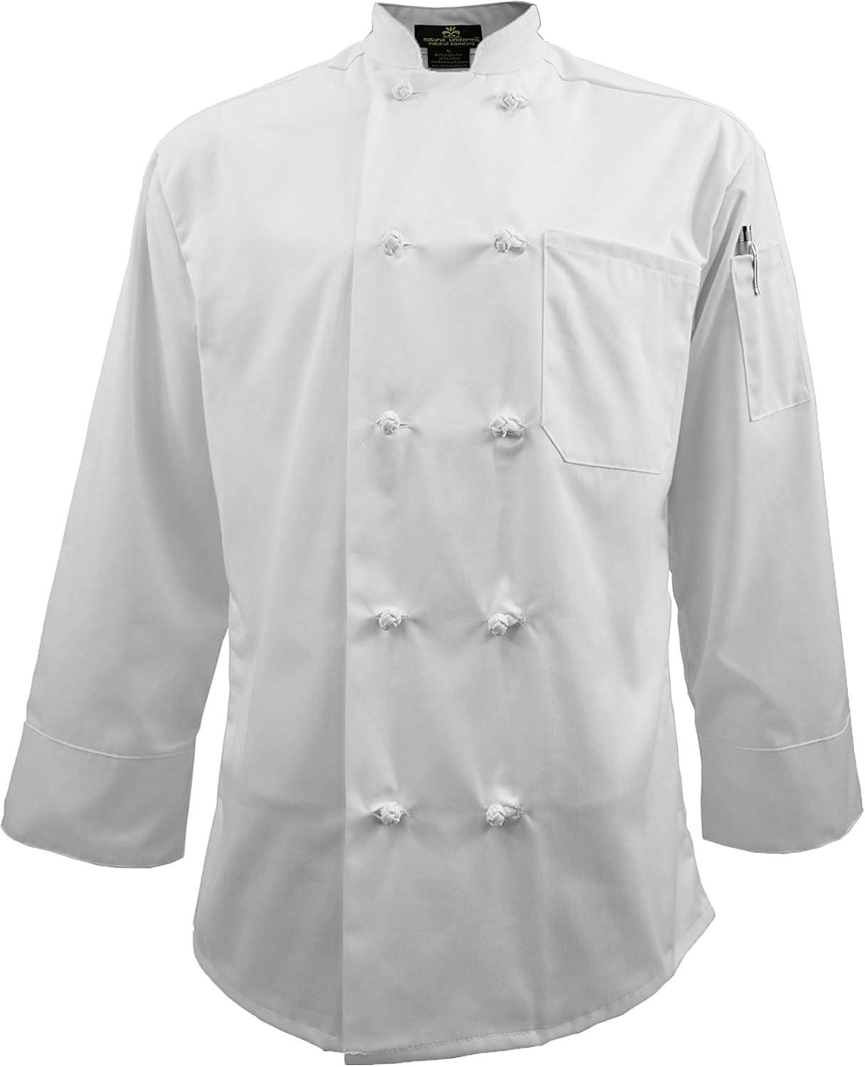 imageNatural Uniforms Chef Coat with Knot ButtonsMulti Pack QuantitiesWhite3