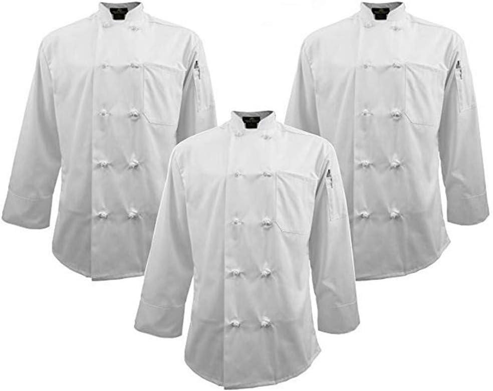 imageNatural Uniforms Chef Coat with Knot ButtonsMulti Pack QuantitiesWhite6