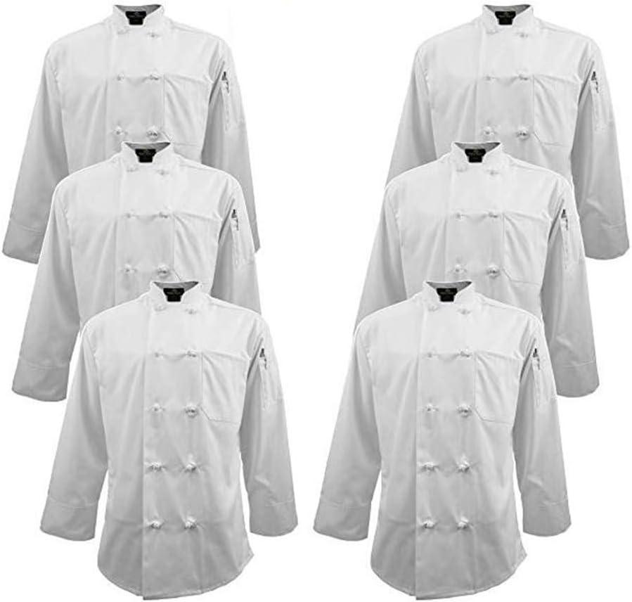 imageNatural Uniforms Chef Coat with Knot ButtonsMulti Pack QuantitiesWhite6