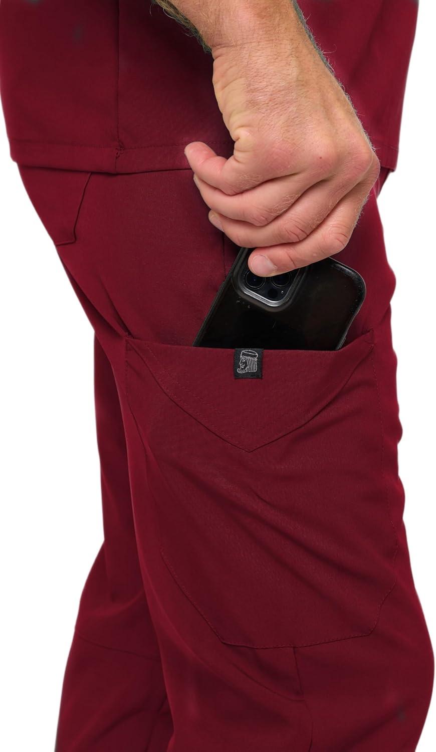 imageNatural Uniforms Mens Luxe Stretch Jogger Scrub SetBurgundy