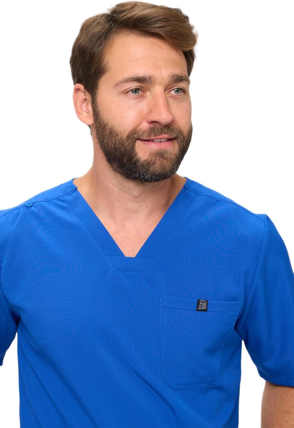 imageNatural Uniforms Mens Luxe Stretch Jogger Scrub SetTrue Royal Blue