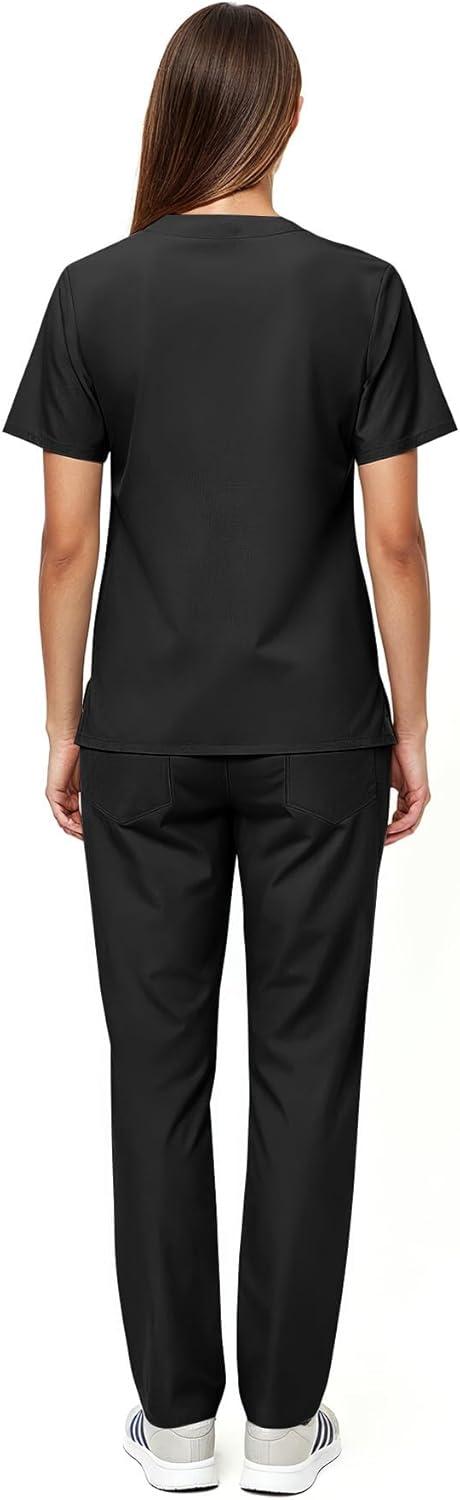 imageNatural Uniforms Unisex Scrub SetTop and Pant Set Standard Workwear Scrub SetBlack