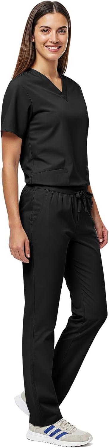 imageNatural Uniforms Unisex Scrub SetTop and Pant Set Standard Workwear Scrub SetBlack