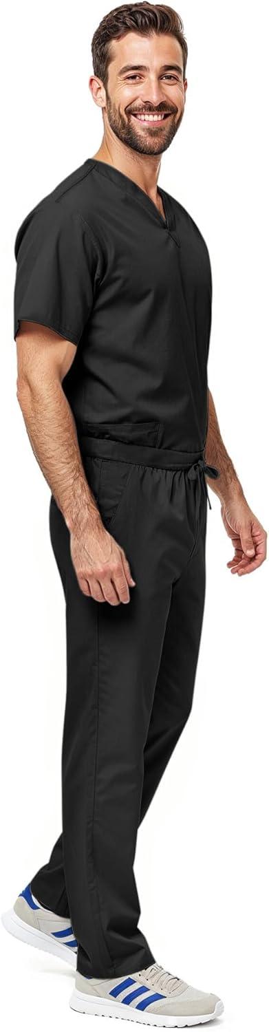 imageNatural Uniforms Unisex Scrub SetTop and Pant Set Standard Workwear Scrub SetBlack