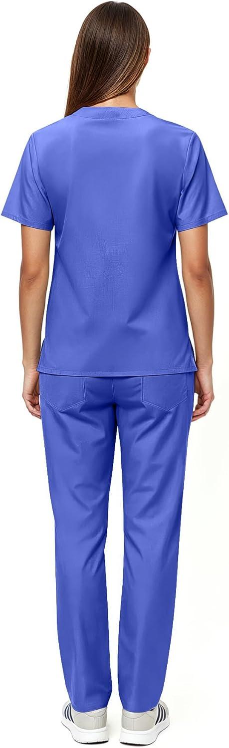 imageNatural Uniforms Unisex Scrub SetTop and Pant Set Standard Workwear Scrub SetCeil Blue