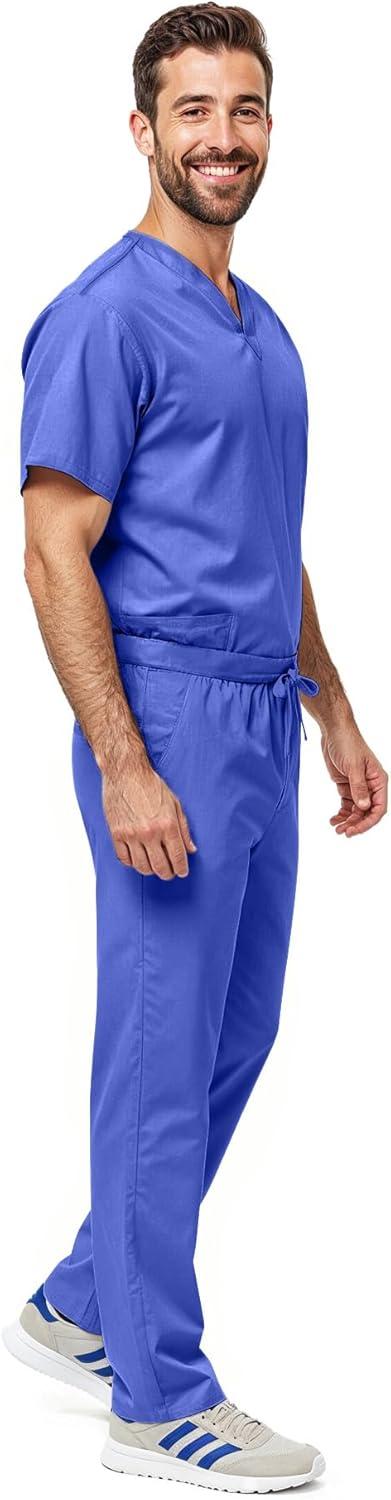 imageNatural Uniforms Unisex Scrub SetTop and Pant Set Standard Workwear Scrub SetCeil Blue