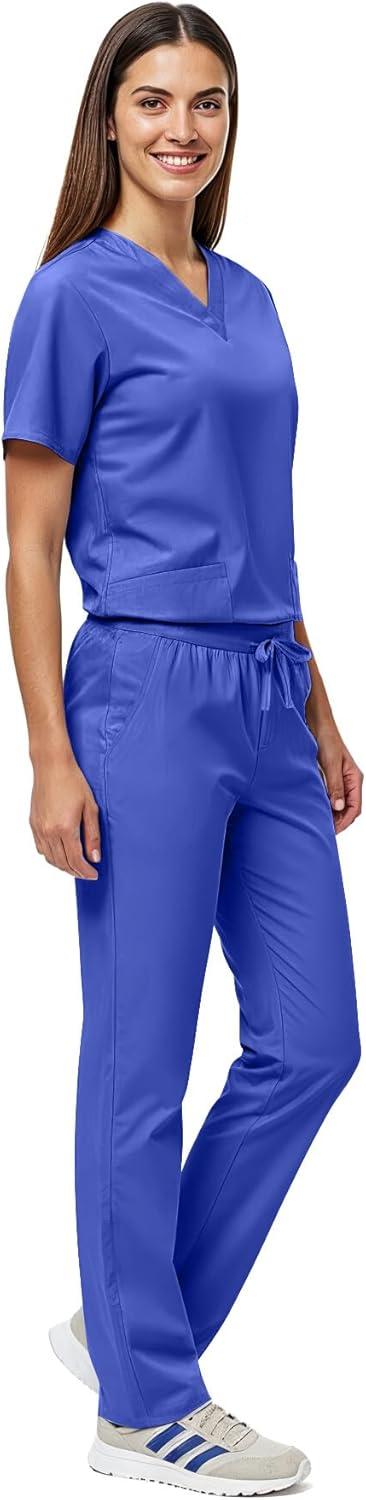 imageNatural Uniforms Unisex Scrub SetTop and Pant Set Standard Workwear Scrub SetCeil Blue