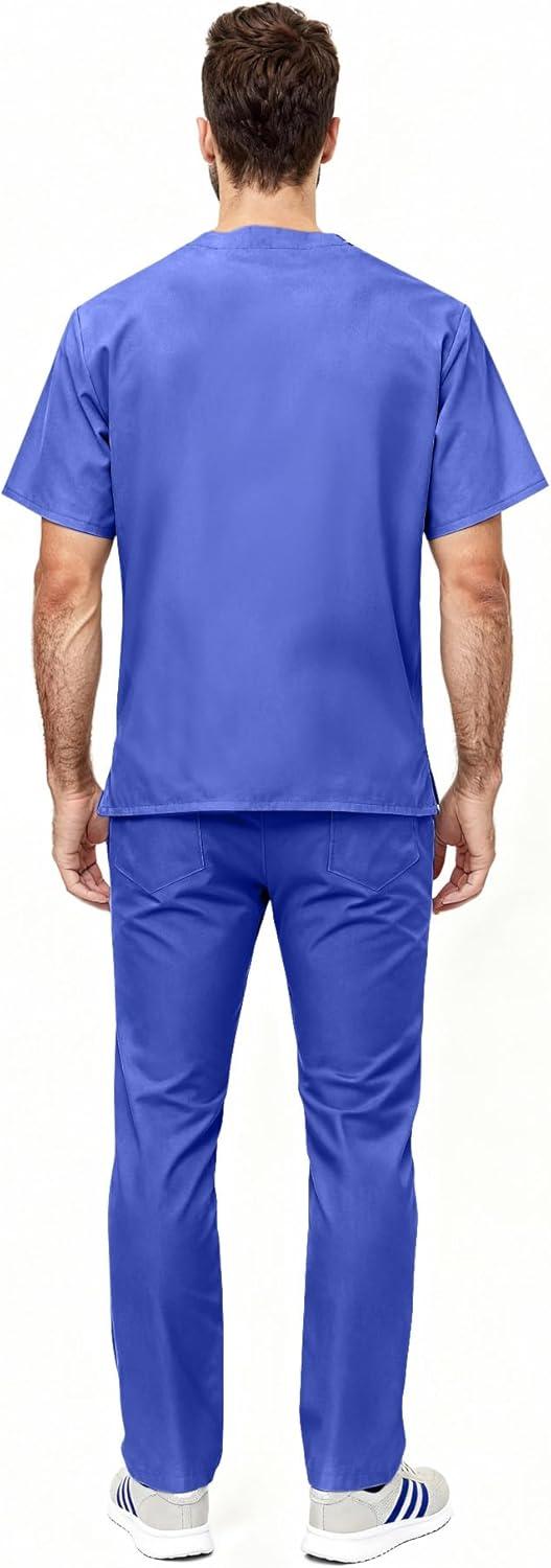 imageNatural Uniforms Unisex Scrub SetTop and Pant Set Standard Workwear Scrub SetCeil Blue