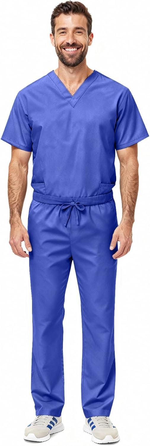 imageNatural Uniforms Unisex Scrub SetTop and Pant Set Standard Workwear Scrub SetCeil Blue