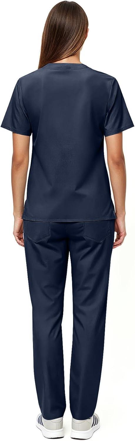 imageNatural Uniforms Unisex Scrub SetTop and Pant Set Standard Workwear Scrub SetDark Navy Blue