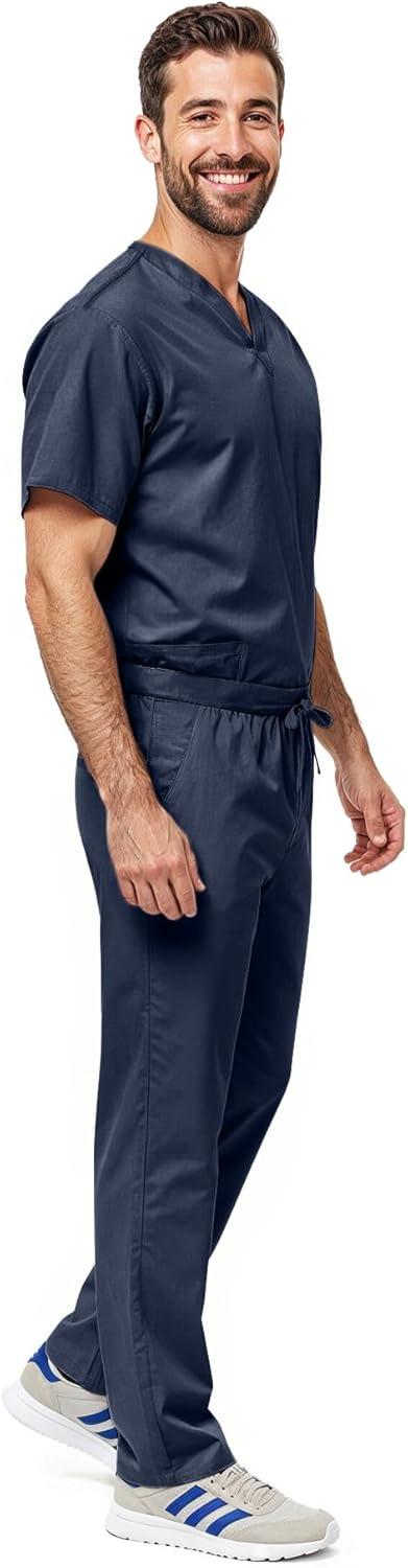imageNatural Uniforms Unisex Scrub SetTop and Pant Set Standard Workwear Scrub SetDark Navy Blue