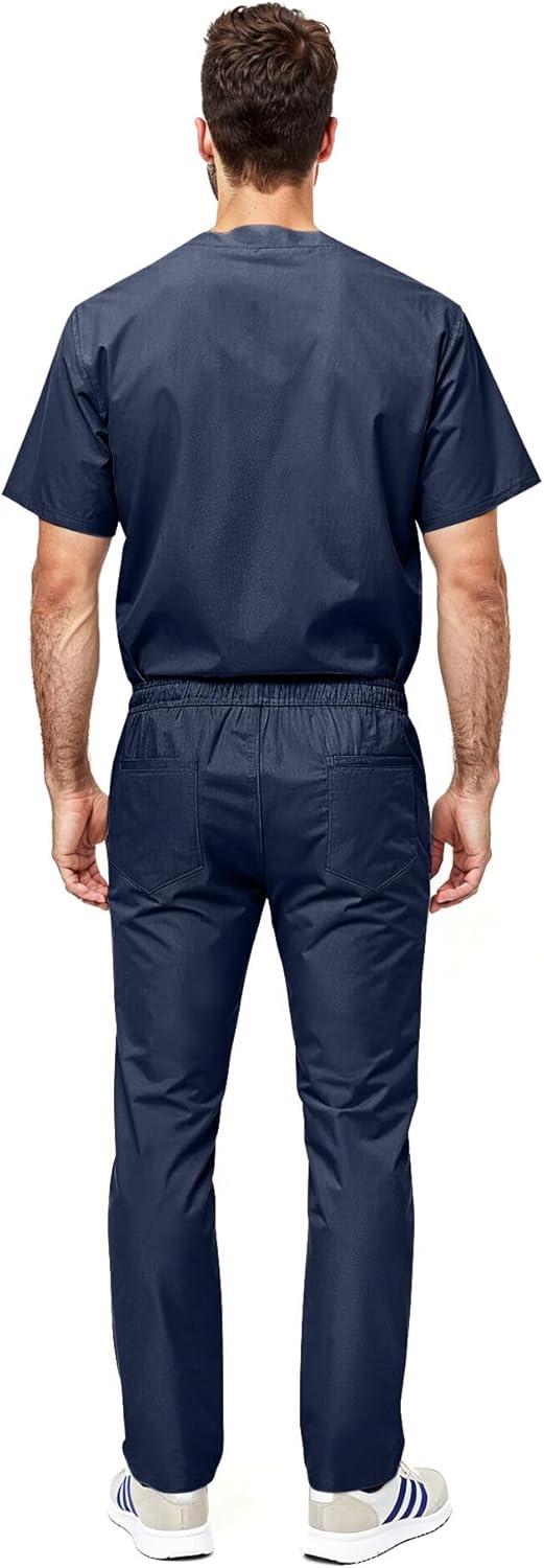 imageNatural Uniforms Unisex Scrub SetTop and Pant Set Standard Workwear Scrub SetDark Navy Blue