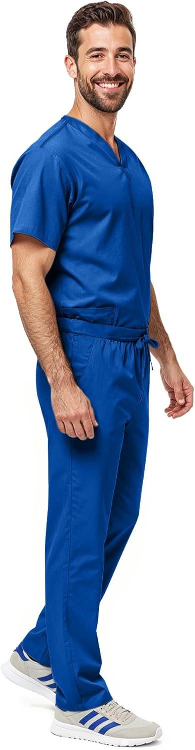 imageNatural Uniforms Unisex Scrub SetTop and Pant Set Standard Workwear Scrub SetDark Royal Blue