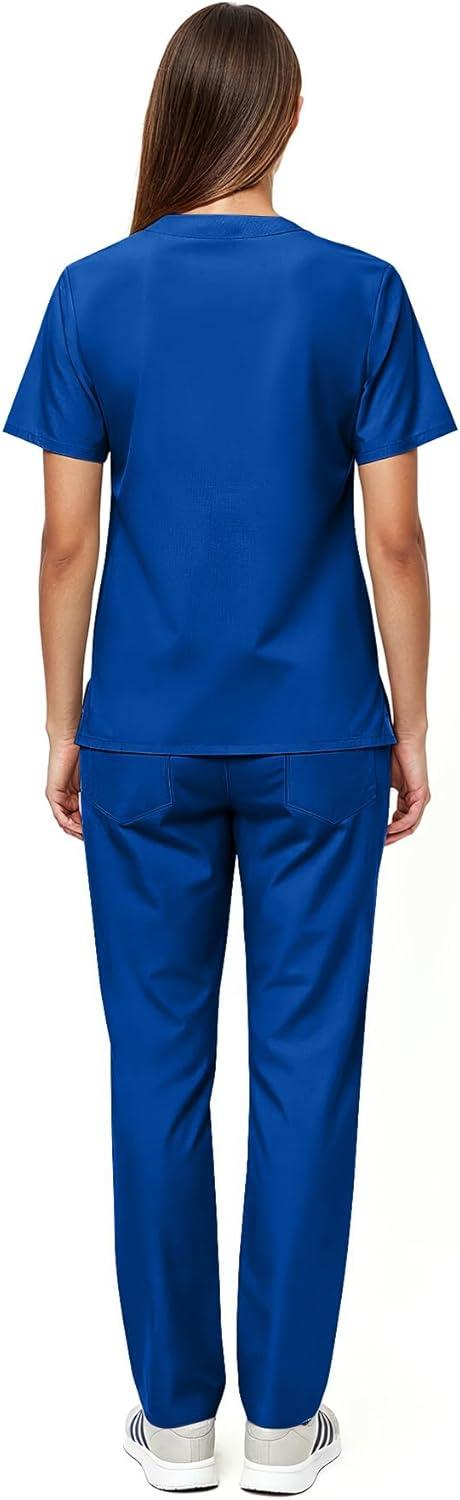 imageNatural Uniforms Unisex Scrub SetTop and Pant Set Standard Workwear Scrub SetDark Royal Blue