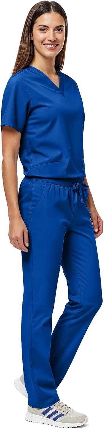 imageNatural Uniforms Unisex Scrub SetTop and Pant Set Standard Workwear Scrub SetDark Royal Blue