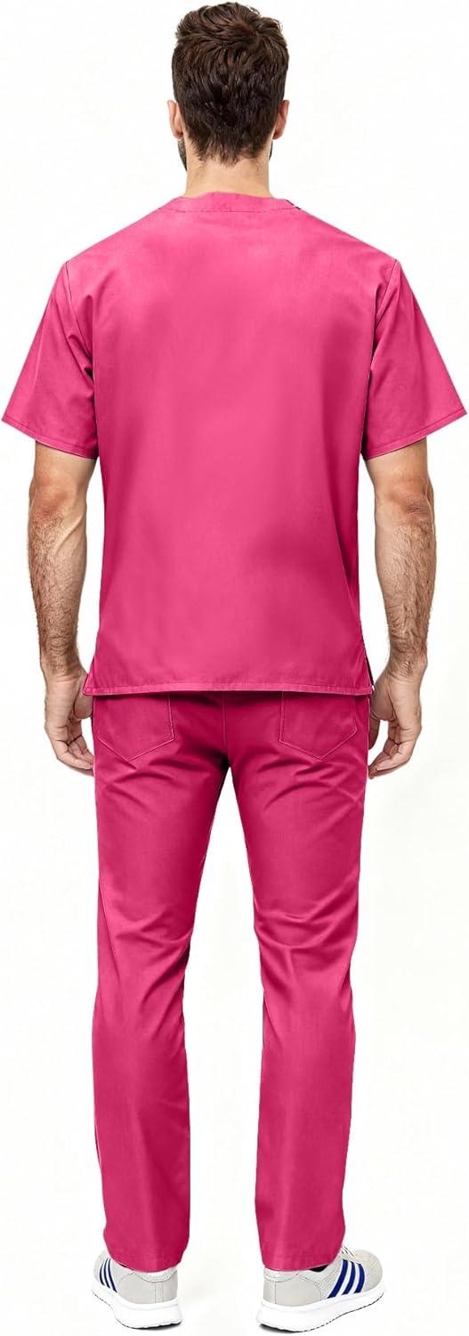 imageNatural Uniforms Unisex Scrub SetTop and Pant Set Standard Workwear Scrub SetHot Pink