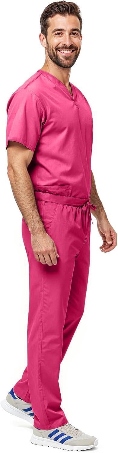 imageNatural Uniforms Unisex Scrub SetTop and Pant Set Standard Workwear Scrub SetHot Pink