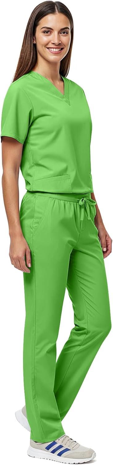 imageNatural Uniforms Unisex Scrub SetTop and Pant Set Standard Workwear Scrub SetLime Green