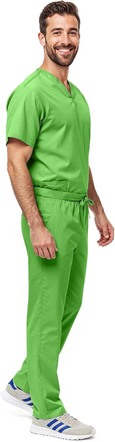 imageNatural Uniforms Unisex Scrub SetTop and Pant Set Standard Workwear Scrub SetLime Green