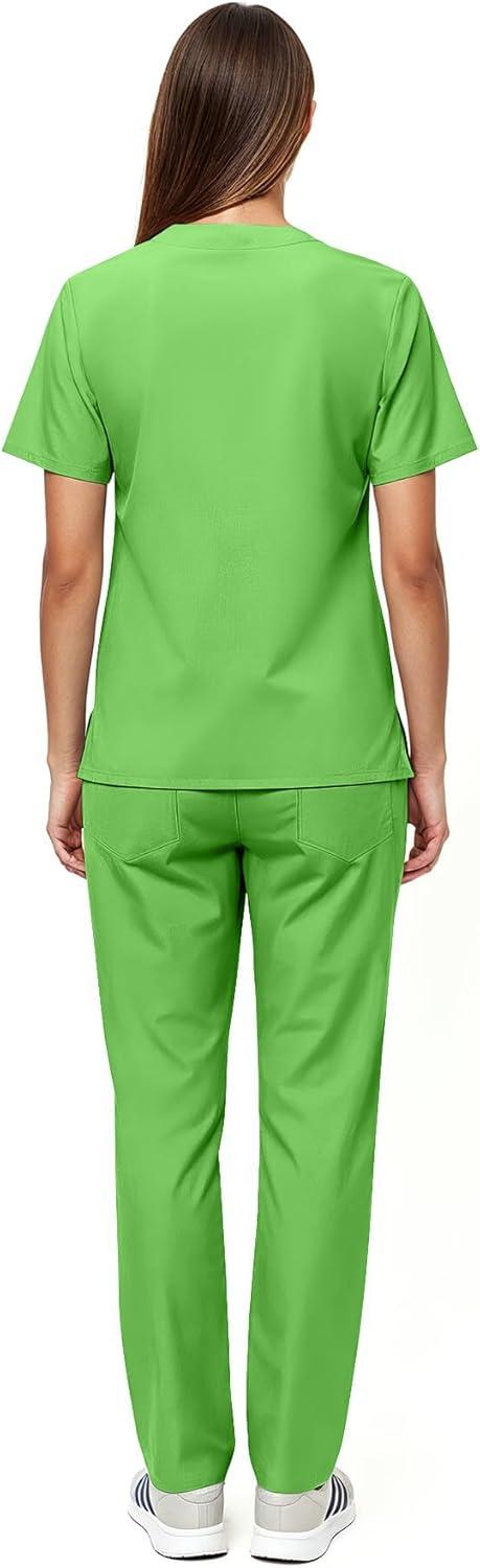 imageNatural Uniforms Unisex Scrub SetTop and Pant Set Standard Workwear Scrub SetLime Green