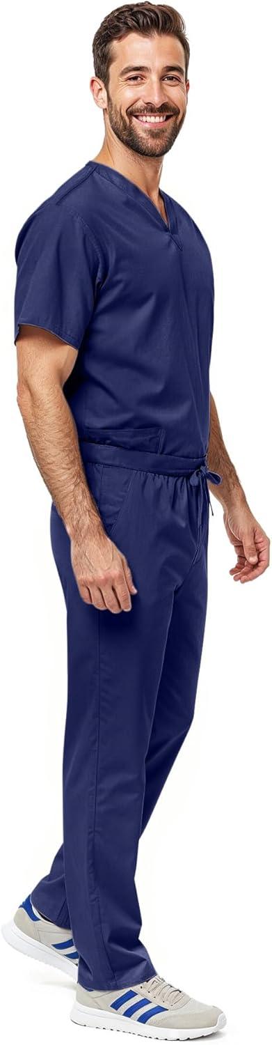 imageNatural Uniforms Unisex Scrub SetTop and Pant Set Standard Workwear Scrub SetNavy Blue