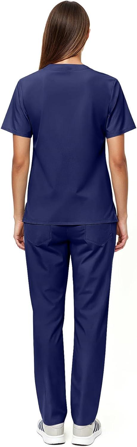 imageNatural Uniforms Unisex Scrub SetTop and Pant Set Standard Workwear Scrub SetNavy Blue