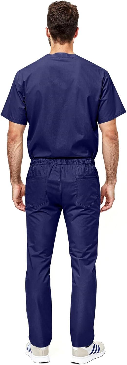 imageNatural Uniforms Unisex Scrub SetTop and Pant Set Standard Workwear Scrub SetNavy Blue