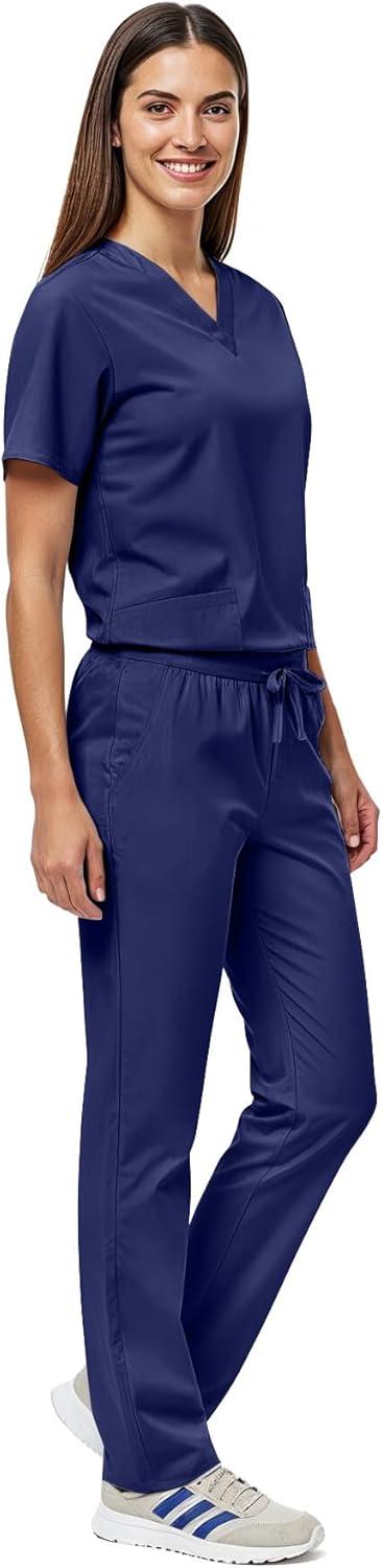 imageNatural Uniforms Unisex Scrub SetTop and Pant Set Standard Workwear Scrub SetNavy Blue