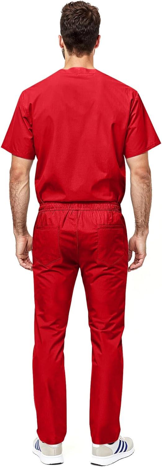 imageNatural Uniforms Unisex Scrub SetTop and Pant Set Standard Workwear Scrub SetRed