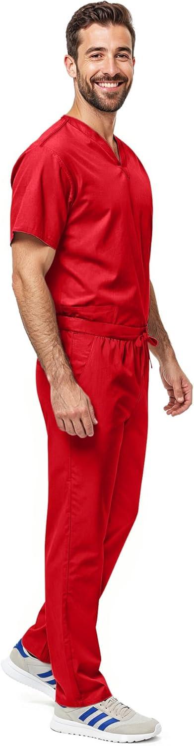 imageNatural Uniforms Unisex Scrub SetTop and Pant Set Standard Workwear Scrub SetRed