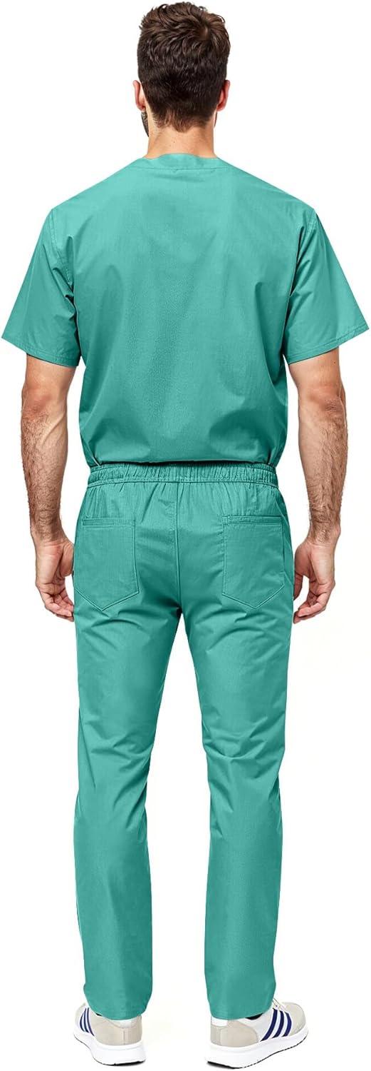 imageNatural Uniforms Unisex Scrub SetTop and Pant Set Standard Workwear Scrub SetSurgical Green