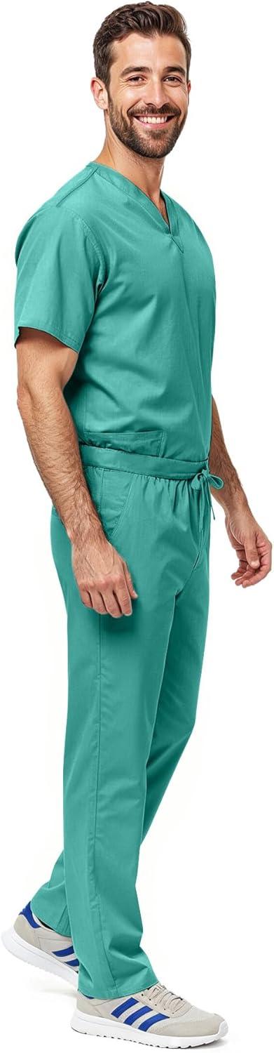 imageNatural Uniforms Unisex Scrub SetTop and Pant Set Standard Workwear Scrub SetSurgical Green