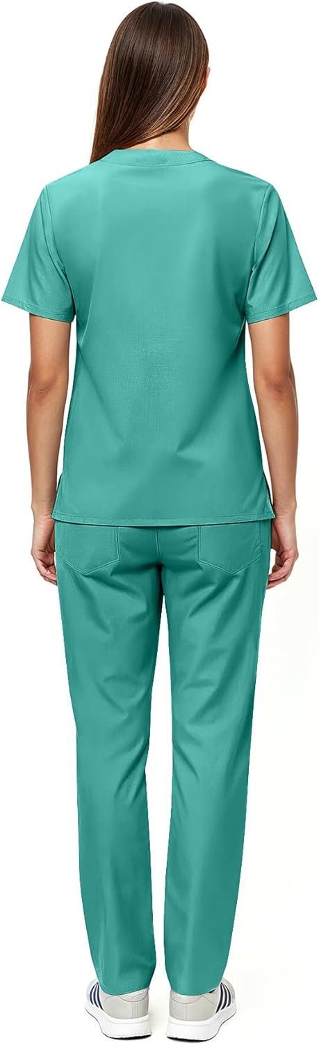 imageNatural Uniforms Unisex Scrub SetTop and Pant Set Standard Workwear Scrub SetSurgical Green