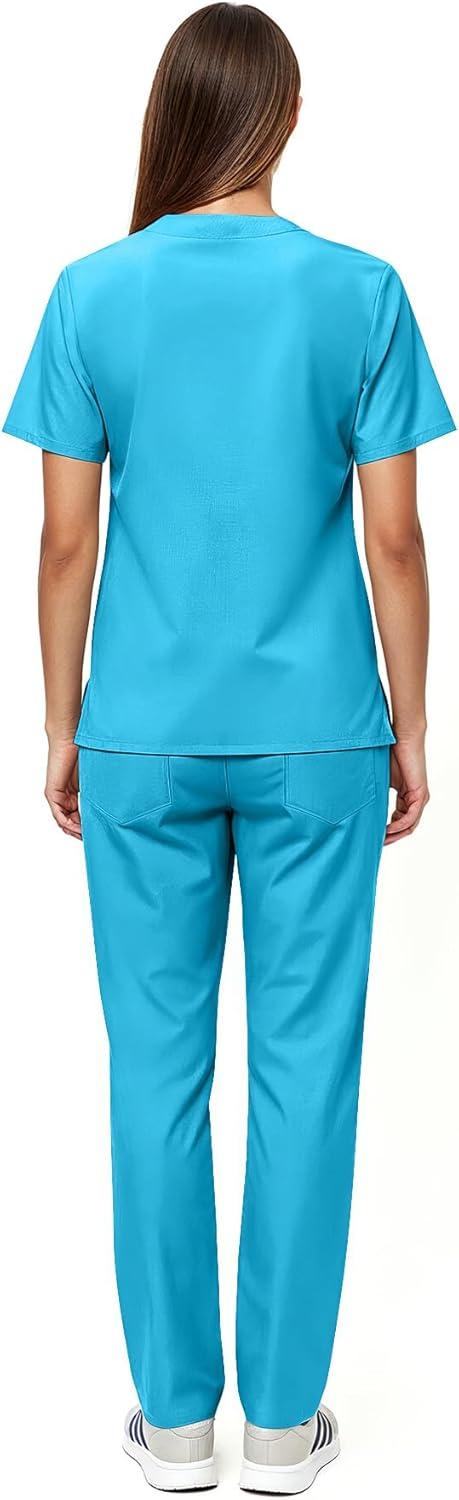 imageNatural Uniforms Unisex Scrub SetTop and Pant Set Standard Workwear Scrub SetWater Blue