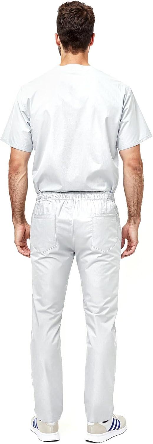 imageNatural Uniforms Unisex Scrub SetTop and Pant Set Standard Workwear Scrub SetWhite