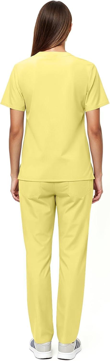 imageNatural Uniforms Unisex Scrub SetTop and Pant Set Standard Workwear Scrub SetYellow