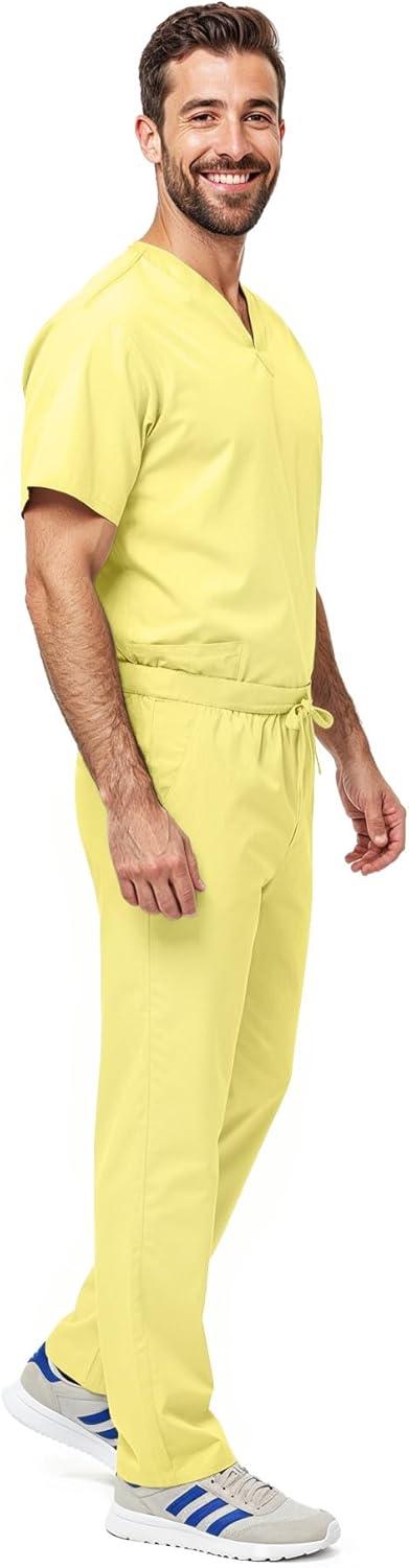 imageNatural Uniforms Unisex Scrub SetTop and Pant Set Standard Workwear Scrub SetYellow