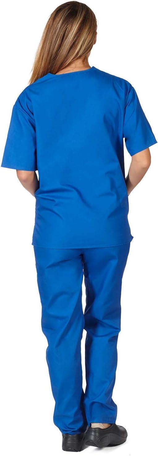 imageNatural Uniforms Women Scrub Set Medical Scrub Top and Pants True Royal Blue XXXXLarge