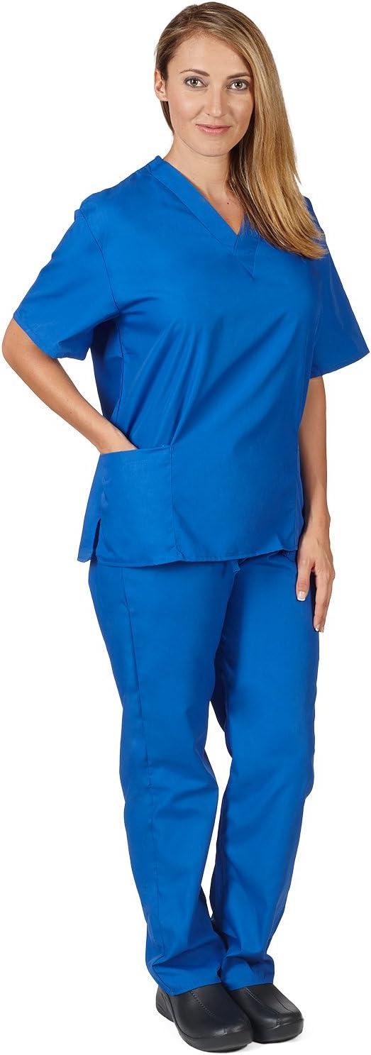 imageNatural Uniforms Women Scrub Set Medical Scrub Top and Pants True Royal Blue XXXXLarge