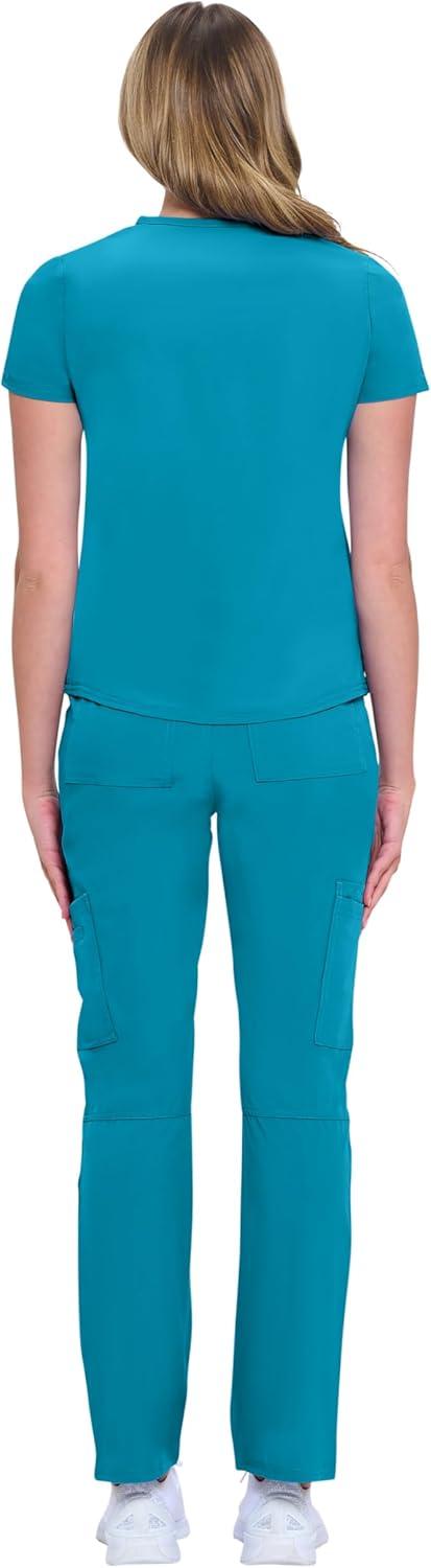 imageNatural Uniforms Womens 11 Pocket Cool Stretch Cargo Scrub Set with Regular and Petite SizesTeal