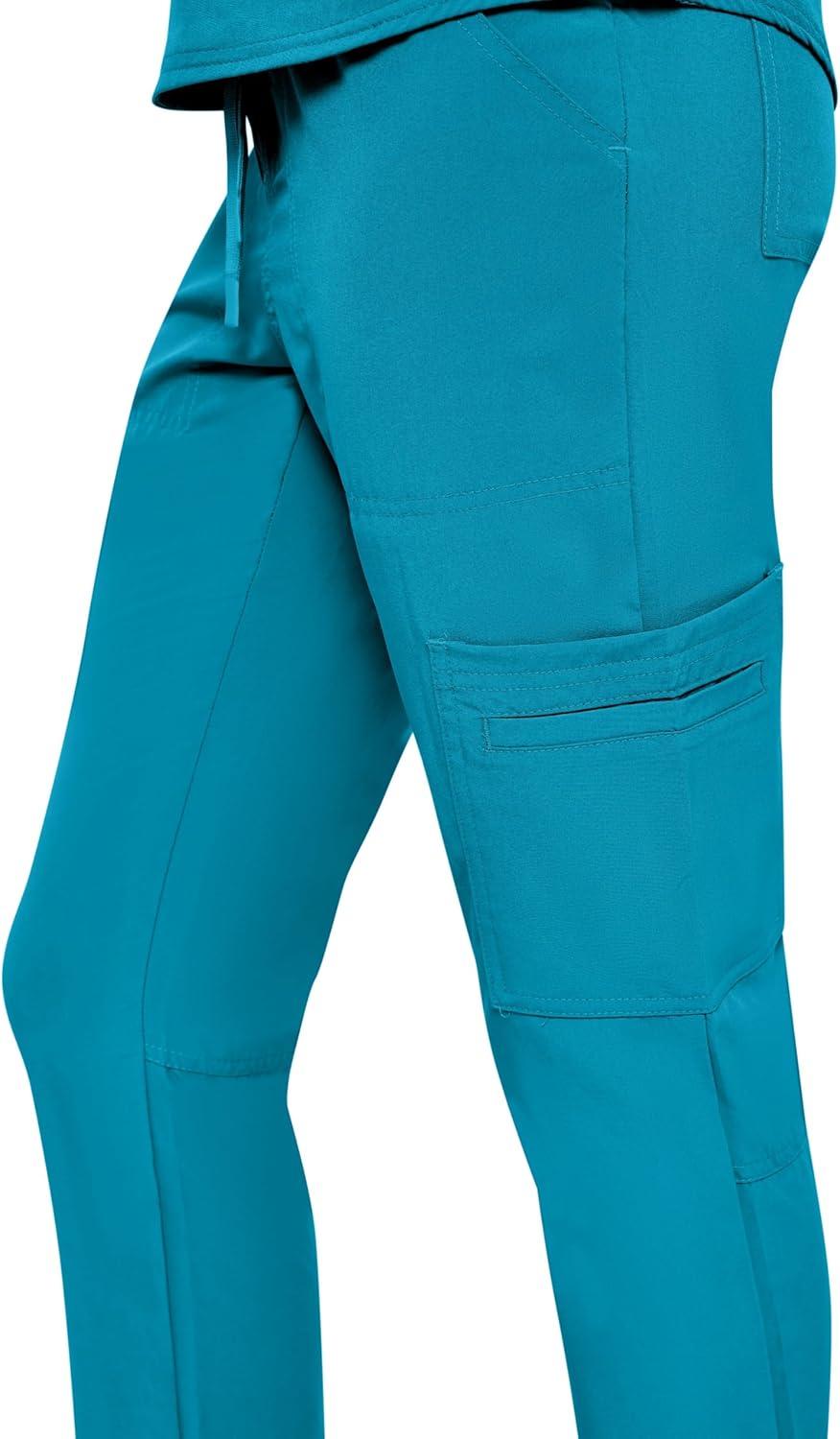 imageNatural Uniforms Womens 11 Pocket Cool Stretch Cargo Scrub Set with Regular and Petite SizesTeal
