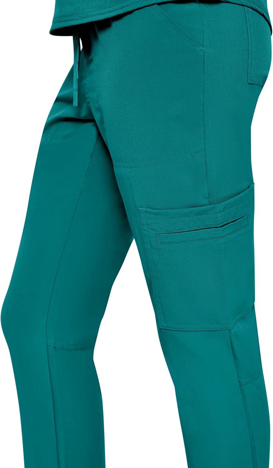 imageNatural Uniforms Womens 11 Pocket Cool Stretch Cargo Scrub Set with Regular and Petite SizesTrue Hunter Green