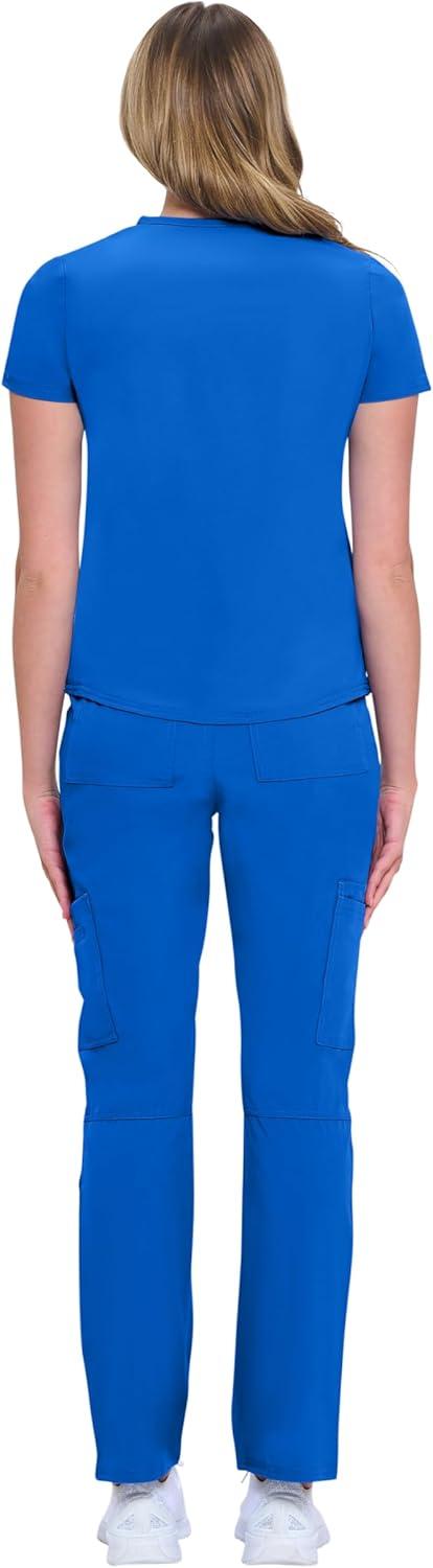 imageNatural Uniforms Womens 11 Pocket Cool Stretch Cargo Scrub Set with Regular and Petite SizesTrue Royal Blue