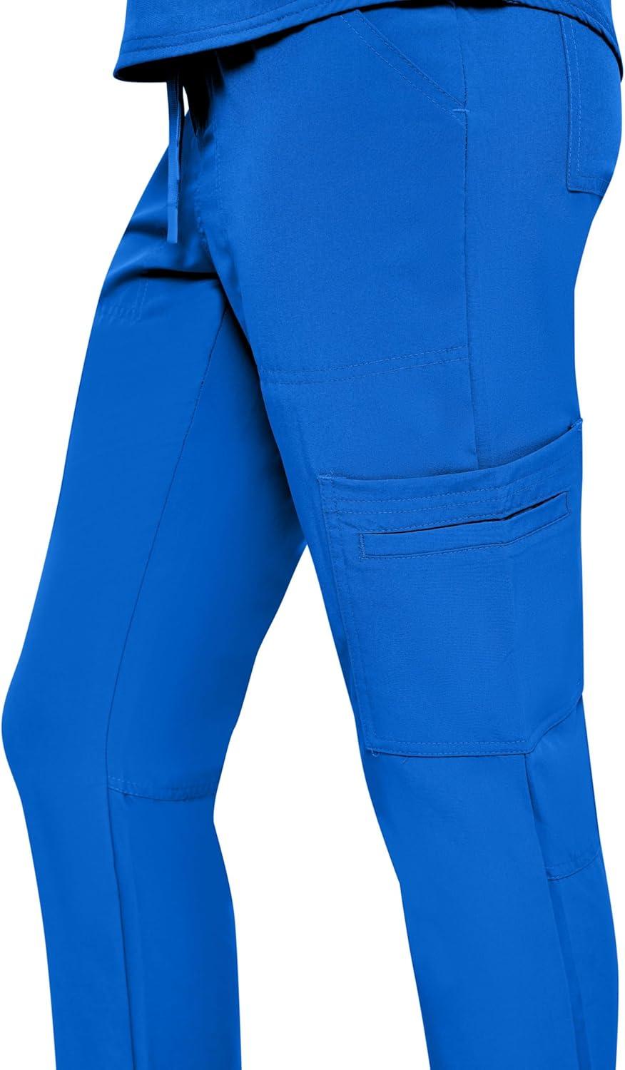 imageNatural Uniforms Womens 11 Pocket Cool Stretch Cargo Scrub Set with Regular and Petite SizesTrue Royal Blue