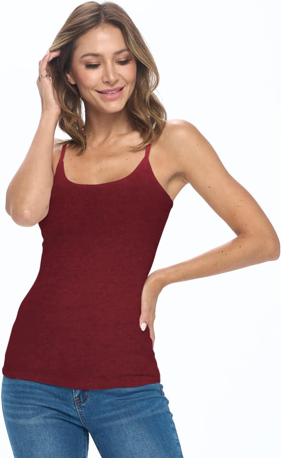 imageNatural Uniforms Womens Camisole Tank TopBreathable Cotton StretchBurgundy