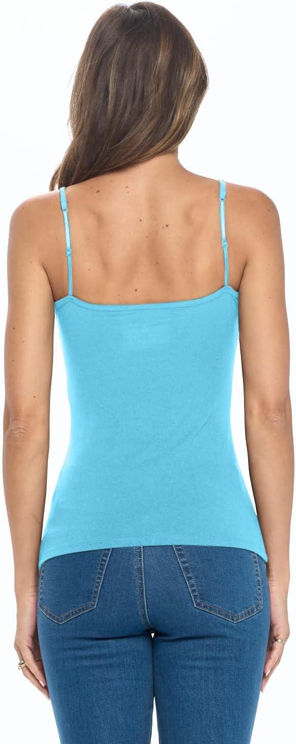 imageNatural Uniforms Womens Camisole Tank TopBreathable Cotton StretchWater Blue