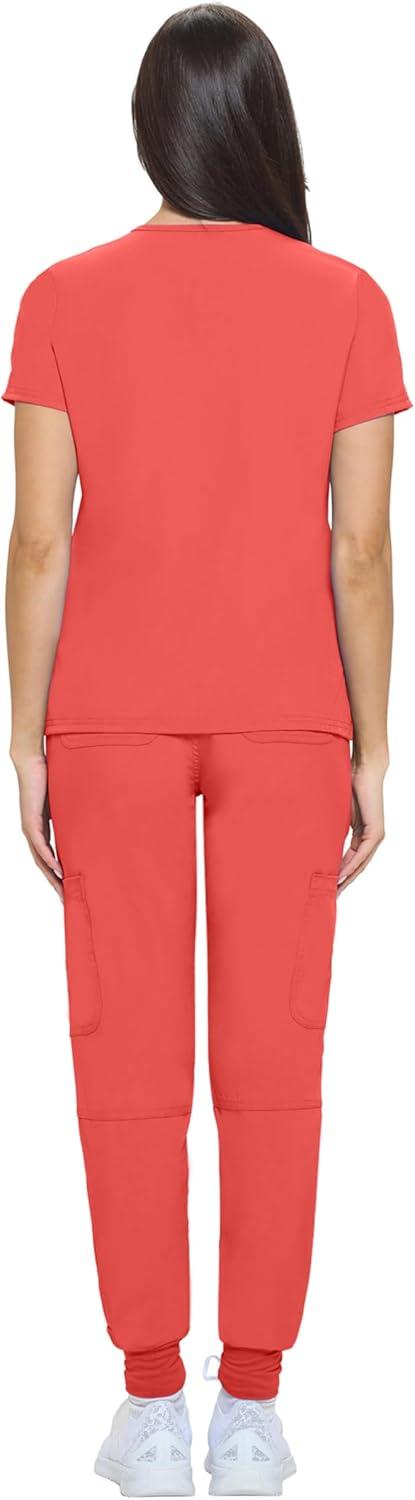 imageNatural Uniforms Womens Essential Cool Stretch Jogger Scrub Set with Regular and Petite SizesCoral