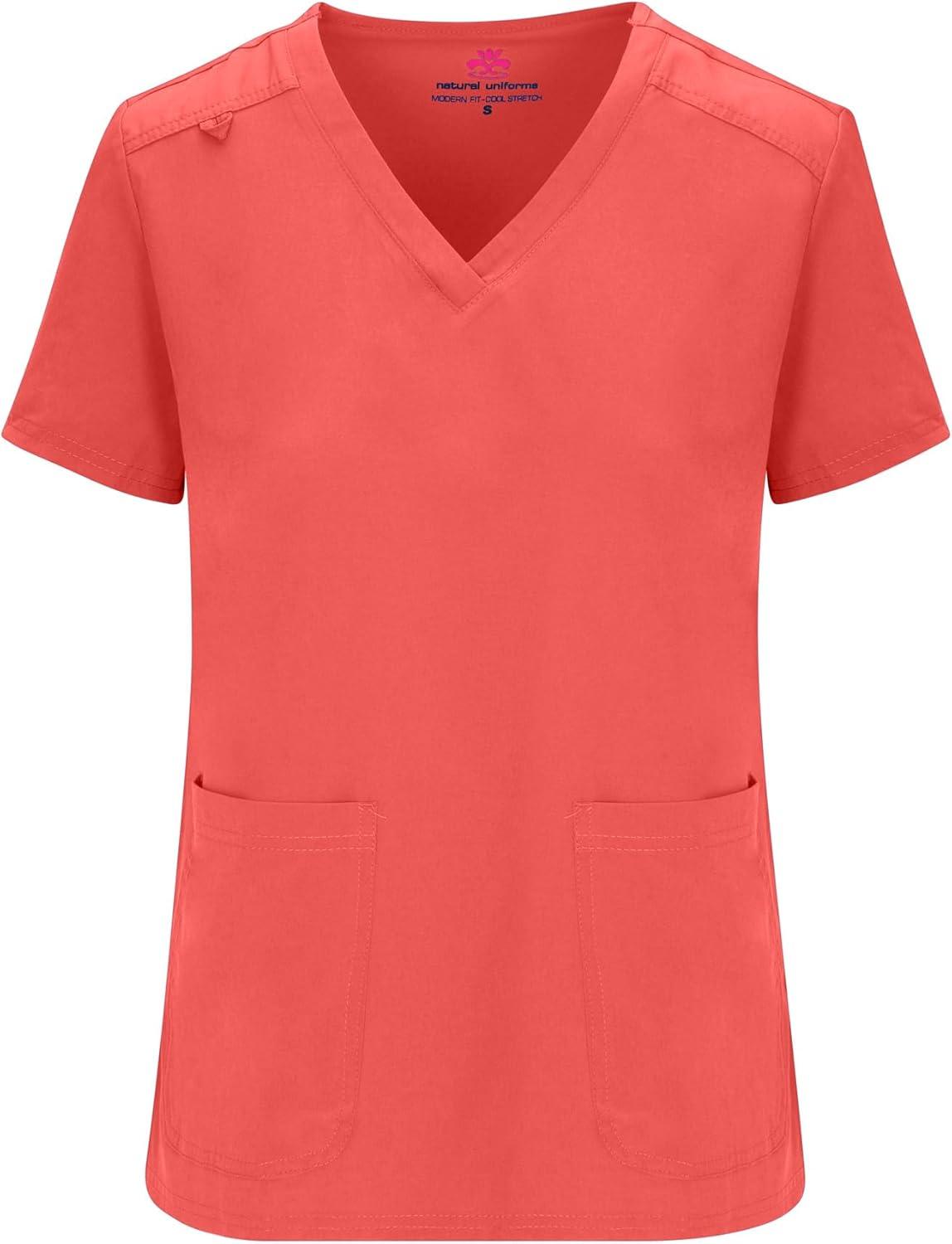 imageNatural Uniforms Womens Essential Cool Stretch Jogger Scrub Set with Regular and Petite SizesCoral